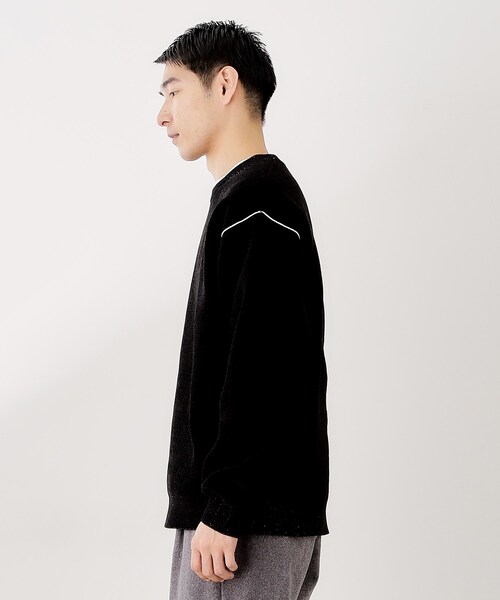 THE SHOP TK （ザ ショップ ティーケー ）の「【包み込まれるような柔らかさ】配色モールニット 洗濯機OK（ニット/セーター・メンズ・オフホワイト/レンガ/ダークブラウン/ブラック・04/03/02）」の8枚目の写真