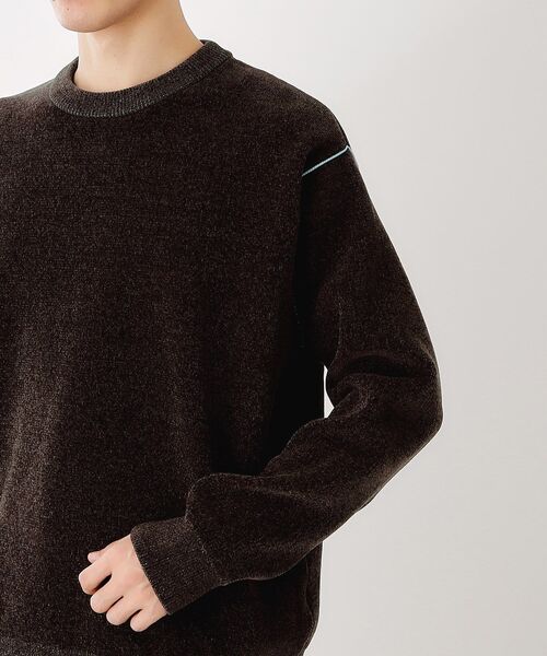 THE SHOP TK （ザ ショップ ティーケー ）の「【包み込まれるような柔らかさ】配色モールニット 洗濯機OK（ニット/セーター・メンズ・オフホワイト/レンガ/ダークブラウン/ブラック・04/03/02）」の21枚目の写真