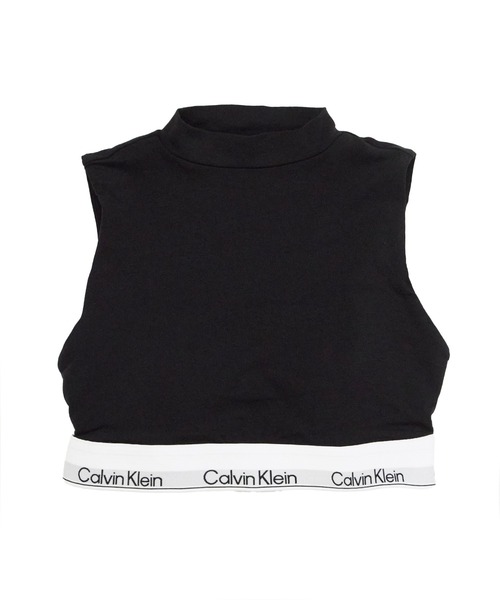 Calvin Klein Underwear（カルバンクラインアンダーウェア）の「Calvin Klein/カルバンクライン LIGHTLY LINED MOCKNECK BRALETTE パット付き モックネックブラレット（スポーツブラ・レディース・ブラック/グレー・S/M/L）」の2枚目の写真