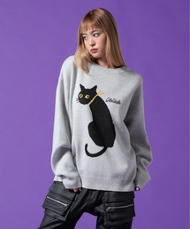 DANKE SCHON | 【WEB&DEPOT限定】DankeSchon/ダンケシェーン/W Jacquard CAT KNIT(ニット/セーター)