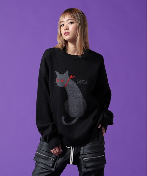 DANKE SCHON(ダンケシェーン)の「【WEB&DEPOT限定】DankeSchon/ダンケシェーン/W Jacquard CAT KNIT(ニット/セーター・メンズ・レッド/グレー/チャコールグレー・L/M/XL)」の16枚目の写真
