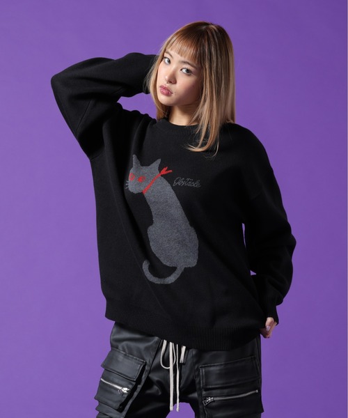 DANKE SCHON(ダンケシェーン)の「【WEB&DEPOT限定】DankeSchon/ダンケシェーン/W Jacquard CAT KNIT(ニット/セーター・メンズ・レッド/グレー/チャコールグレー・L/M/XL)」の18枚目の写真