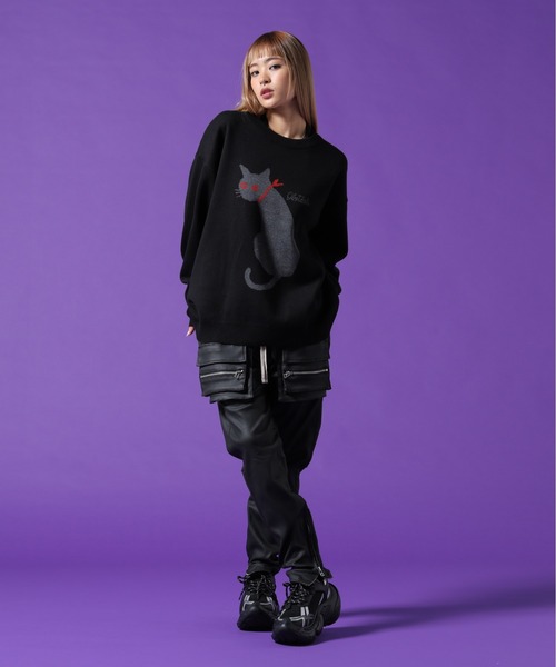 DANKE SCHON(ダンケシェーン)の「【WEB&DEPOT限定】DankeSchon/ダンケシェーン/W Jacquard CAT KNIT(ニット/セーター・メンズ・レッド/グレー/チャコールグレー・L/M/XL)」の20枚目の写真