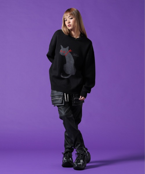 DANKE SCHON(ダンケシェーン)の「【WEB&DEPOT限定】DankeSchon/ダンケシェーン/W Jacquard CAT KNIT(ニット/セーター・メンズ・レッド/グレー/チャコールグレー・L/M/XL)」の22枚目の写真