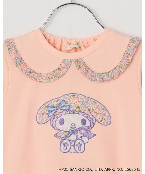 sense of wonder(センスオブワンダー)の「【マイメロディ】リバティファブリックアップリケトレーナー(スウェット・キッズ・ホワイト系/ピンク・90cm/80cm/130cm/120cm/110cm/100cm)」の4枚目の写真