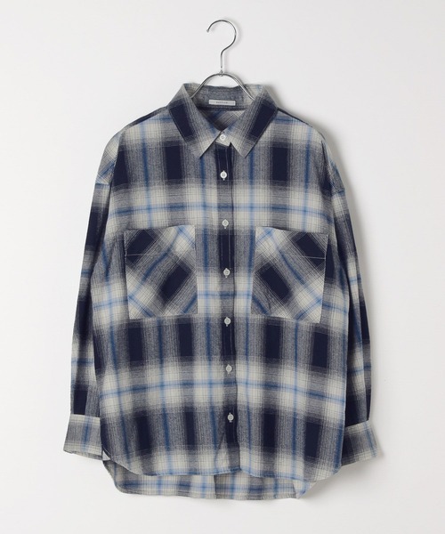 BAYFLOW(ベイフロー)の「ネルチェックシャツ(シャツ/ブラウス・レディース・ブラック/ベージュ/ネイビー・FREE)」の5枚目の写真