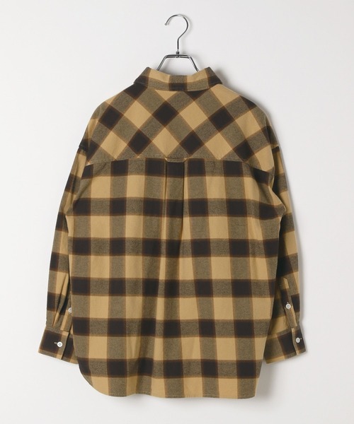 BAYFLOW(ベイフロー)の「ネルチェックシャツ(シャツ/ブラウス・レディース・ブラック/ベージュ/ネイビー・FREE)」の6枚目の写真