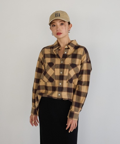 BAYFLOW(ベイフロー)の「ネルチェックシャツ(シャツ/ブラウス・レディース・ブラック/ベージュ/ネイビー・FREE)」の19枚目の写真