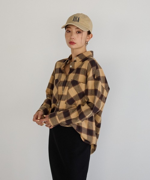 BAYFLOW(ベイフロー)の「ネルチェックシャツ(シャツ/ブラウス・レディース・ブラック/ベージュ/ネイビー・FREE)」の20枚目の写真