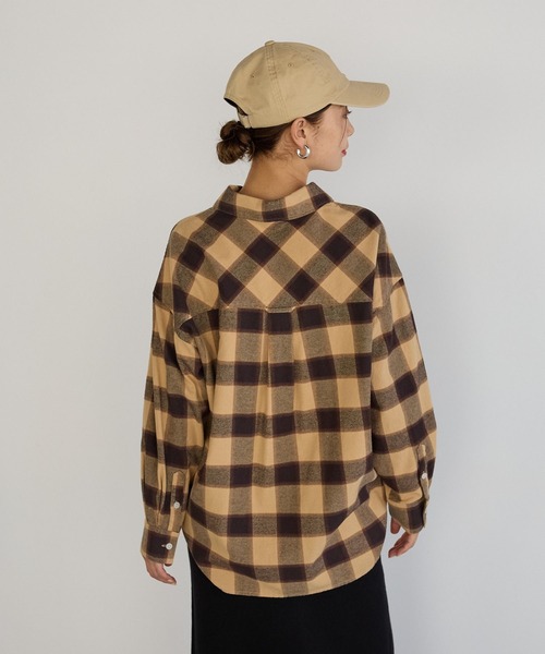 BAYFLOW(ベイフロー)の「ネルチェックシャツ(シャツ/ブラウス・レディース・ブラック/ベージュ/ネイビー・FREE)」の22枚目の写真