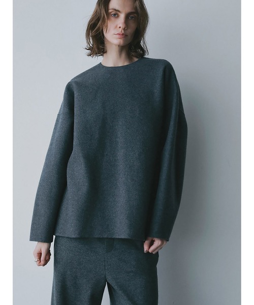 HER.（ハー）の「メルトンリバープルオーバー（Tシャツ/カットソー・レディース・ブラック/チャコールグレー/オフホワイト・フリー）」の2枚目の写真