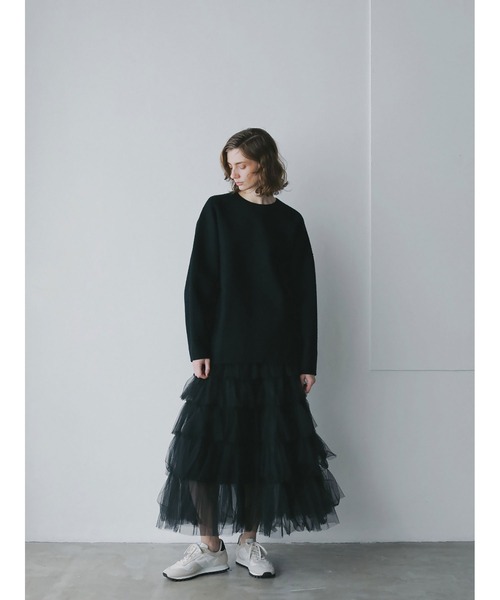 HER.（ハー）の「メルトンリバープルオーバー（Tシャツ/カットソー・レディース・ブラック/チャコールグレー/オフホワイト・フリー）」の4枚目の写真