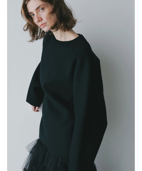 HER.（ハー）の「メルトンリバープルオーバー（Tシャツ/カットソー・レディース・ブラック/チャコールグレー/オフホワイト・フリー）」の18枚目の写真