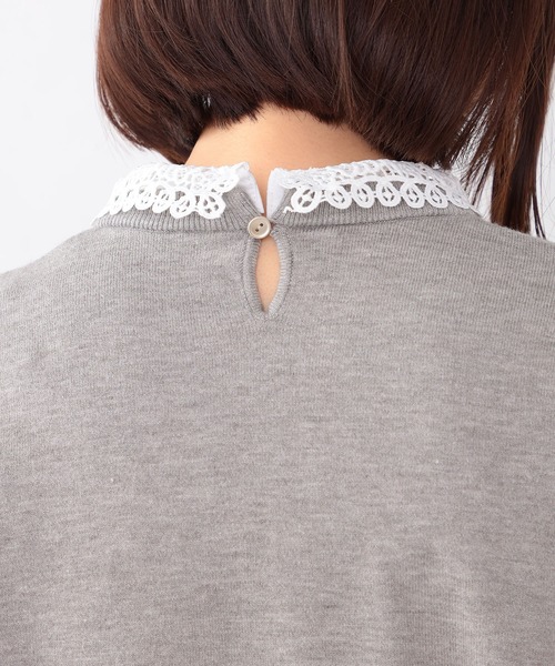 GALLORIA（ギャローリア）の「【キレメクニット】レース衿ニット（ニット/セーター・レディース・オートミール/ネイビー/グレー・LL/M/L/S）」の11枚目の写真