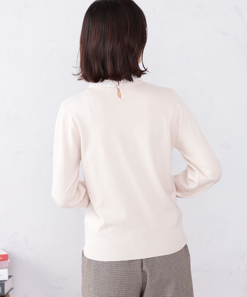 GALLORIA（ギャローリア）の「【キレメクニット】レース衿ニット（ニット/セーター・レディース・オートミール/ネイビー/グレー・LL/M/L/S）」の13枚目の写真