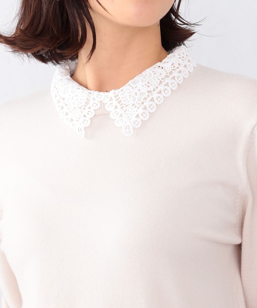 GALLORIA（ギャローリア）の「【キレメクニット】レース衿ニット（ニット/セーター・レディース・オートミール/ネイビー/グレー・LL/M/L/S）」の15枚目の写真