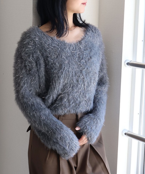 ラメシャギーニットプルオーバー（ニット/セーター）｜sin.ca（シンカ