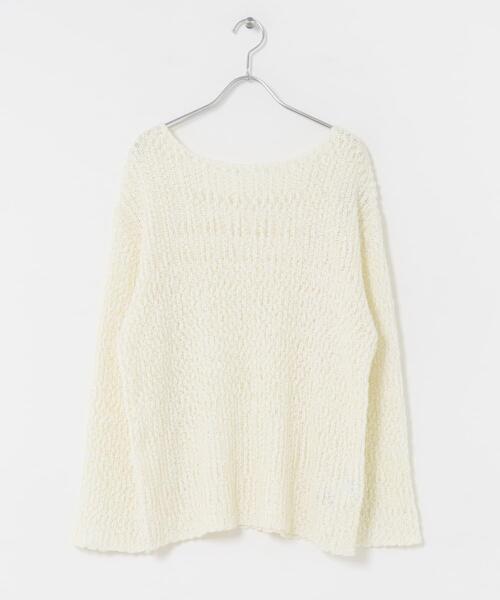 SENSE OF PLACE by URBAN RESEARCH(センスオブプレイスバイアーバンリサーチ)の「ポコポコルーズセーター(ニット/セーター・レディース・ブラック/アイボリー/レッド・ONE)」の10枚目の写真