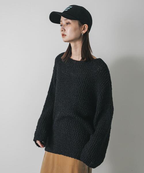 SENSE OF PLACE by URBAN RESEARCH(センスオブプレイスバイアーバンリサーチ)の「ポコポコルーズセーター(ニット/セーター・レディース・ブラック/アイボリー/レッド・ONE)」の13枚目の写真