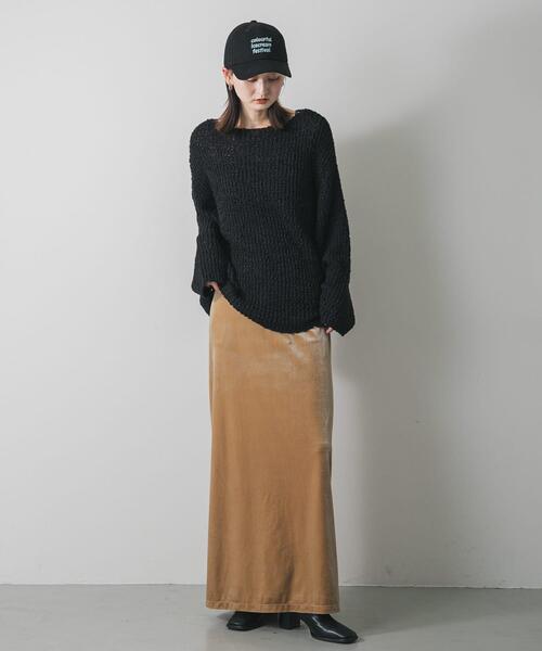 SENSE OF PLACE by URBAN RESEARCH(センスオブプレイスバイアーバンリサーチ)の「ポコポコルーズセーター(ニット/セーター・レディース・ブラック/アイボリー/レッド・ONE)」の15枚目の写真