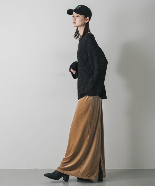 SENSE OF PLACE by URBAN RESEARCH(センスオブプレイスバイアーバンリサーチ)の「ポコポコルーズセーター(ニット/セーター・レディース・ブラック/アイボリー/レッド・ONE)」の16枚目の写真