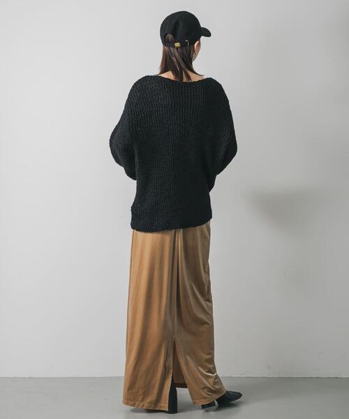 SENSE OF PLACE by URBAN RESEARCH(センスオブプレイスバイアーバンリサーチ)の「ポコポコルーズセーター(ニット/セーター・レディース・ブラック/アイボリー/レッド・ONE)」の17枚目の写真