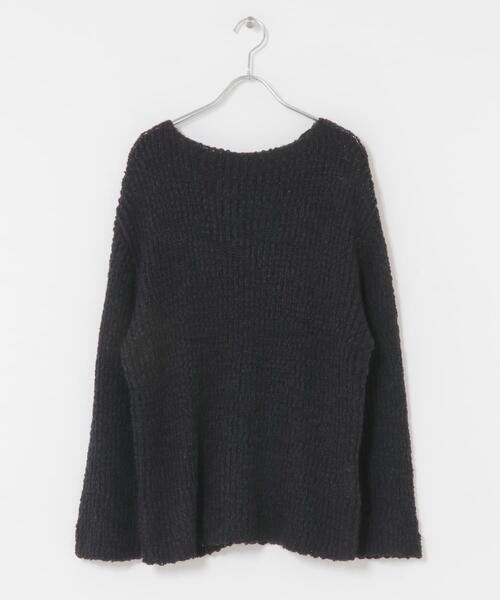 SENSE OF PLACE by URBAN RESEARCH(センスオブプレイスバイアーバンリサーチ)の「ポコポコルーズセーター(ニット/セーター・レディース・ブラック/アイボリー/レッド・ONE)」の18枚目の写真