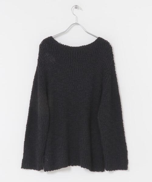 SENSE OF PLACE by URBAN RESEARCH(センスオブプレイスバイアーバンリサーチ)の「ポコポコルーズセーター(ニット/セーター・レディース・ブラック/アイボリー/レッド・ONE)」の21枚目の写真