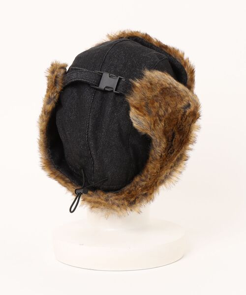 SPINNS(スピンズ)の「2WAYコットンフライトキャップ/防寒/耳当て付き/アビエーター/ユニセックス(キャップ・メンズ・ブラック/レッド/キャメル・ONESIZE)」の4枚目の写真