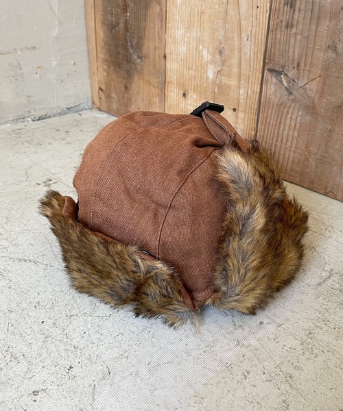 SPINNS(スピンズ)の「2WAYコットンフライトキャップ/防寒/耳当て付き/アビエーター/ユニセックス(キャップ・メンズ・ブラック/レッド/キャメル・ONESIZE)」の2枚目の写真