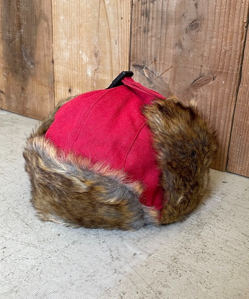 SPINNS(スピンズ)の「2WAYコットンフライトキャップ/防寒/耳当て付き/アビエーター/ユニセックス(キャップ・メンズ・ブラック/レッド/キャメル・ONESIZE)」の3枚目の写真