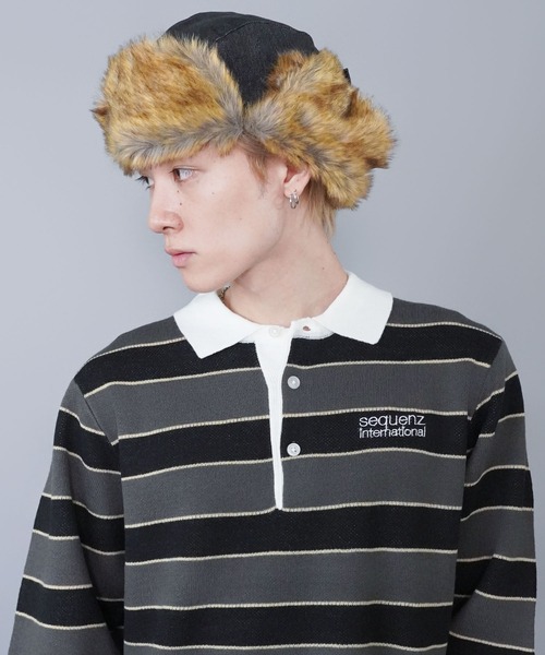 SPINNS(スピンズ)の「2WAYコットンフライトキャップ/防寒/耳当て付き/アビエーター/ユニセックス(キャップ・メンズ・ブラック/レッド/キャメル・ONESIZE)」の8枚目の写真