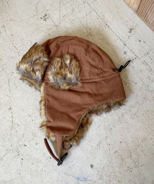 SPINNS(スピンズ)の「2WAYコットンフライトキャップ/防寒/耳当て付き/アビエーター/ユニセックス(キャップ・メンズ・ブラック/レッド/キャメル・ONESIZE)」の13枚目の写真