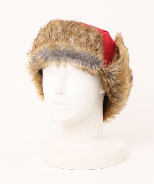 SPINNS(スピンズ)の「2WAYコットンフライトキャップ/防寒/耳当て付き/アビエーター/ユニセックス(キャップ・メンズ・ブラック/レッド/キャメル・ONESIZE)」の15枚目の写真