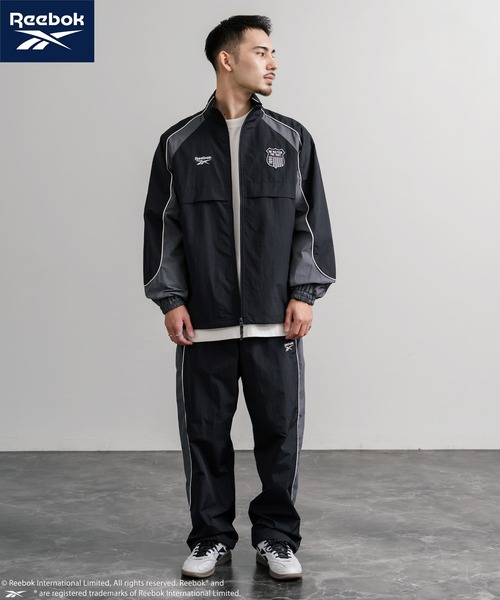 Reebok リーボック 裏メッシュロゴ刺繍パイピングイージーワイドパンツ