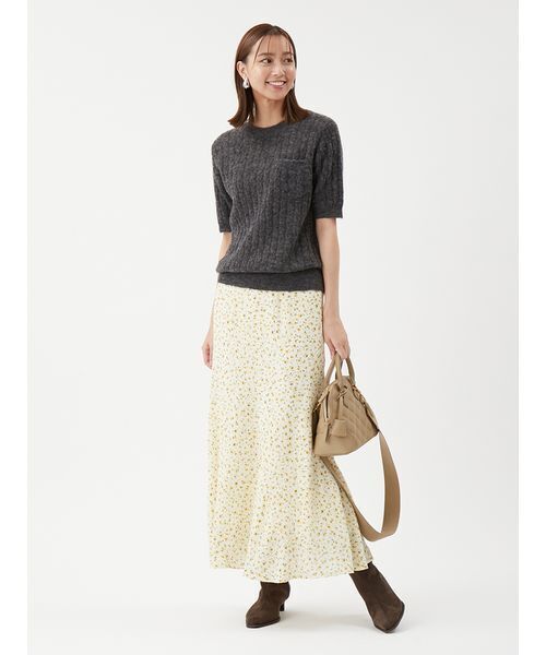 Mila Owen（ミラオーウェン）の「フラワープリントナロースカート（スカート・レディース・ブルー/ダークブラウン/イエロー・0/1）」の11枚目の写真