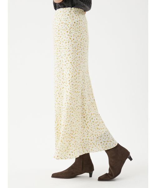 Mila Owen（ミラオーウェン）の「フラワープリントナロースカート（スカート・レディース・ブルー/ダークブラウン/イエロー・0/1）」の9枚目の写真