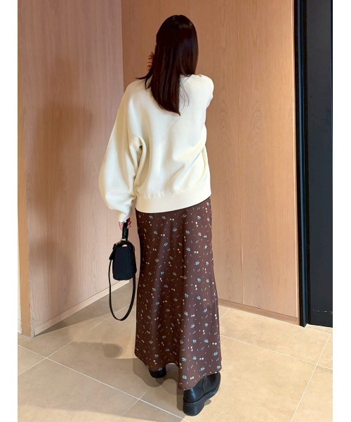 Mila Owen（ミラオーウェン）の「フラワープリントナロースカート（スカート・レディース・ブルー/ダークブラウン/イエロー・0/1）」の6枚目の写真