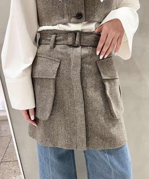 IENA LA BOUCLE ヘリンボーンミニスカート セール】IENA LA BOUCLE ヘリンボーンミニスカート（スカート）｜IENA