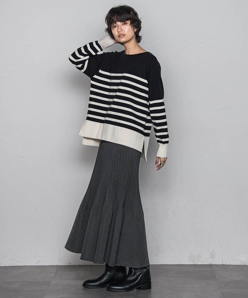 スウェードライク消しプリーツスカート≪手洗い可能≫（スカート