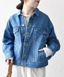 bon_meur（ボンミュール）の「bon_meur:〈洗濯機可能〉ビジュー ルーズ デニム ジャケット（デニムジャケット）」