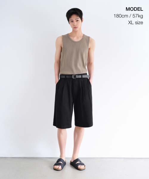 MUSINSA STANDARD（ムシンサスタンダード）の「ワイドリブタンクトップ[トープ]（Tシャツ/カットソー・メンズ・その他・XX-LARGE/XXX-LARGE/SMALL/MEDIUM/LARGE/X-LARGE）」の2枚目の写真