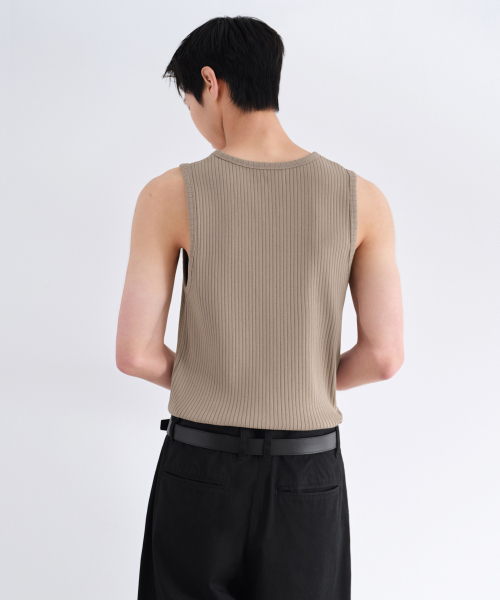MUSINSA STANDARD（ムシンサスタンダード）の「ワイドリブタンクトップ[トープ]（Tシャツ/カットソー・メンズ・その他・XX-LARGE/XXX-LARGE/SMALL/MEDIUM/LARGE/X-LARGE）」の3枚目の写真