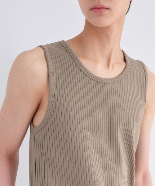 MUSINSA STANDARD（ムシンサスタンダード）の「ワイドリブタンクトップ[トープ]（Tシャツ/カットソー・メンズ・その他・XX-LARGE/XXX-LARGE/SMALL/MEDIUM/LARGE/X-LARGE）」の4枚目の写真