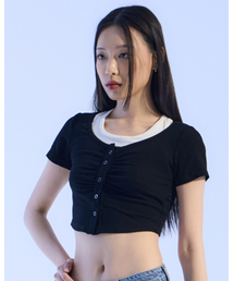 ツインレイヤースクープTシャツ(ブラック)