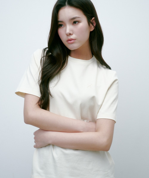 SALT AND CHOCOLATE(ソルトアンドチョコレート)の「SACロゴオーバーサイズシルケットTシャツクリーム4W2231202(Tシャツ/カットソー・レディース・その他・SMALL/MEDIUM)」の1枚目の写真