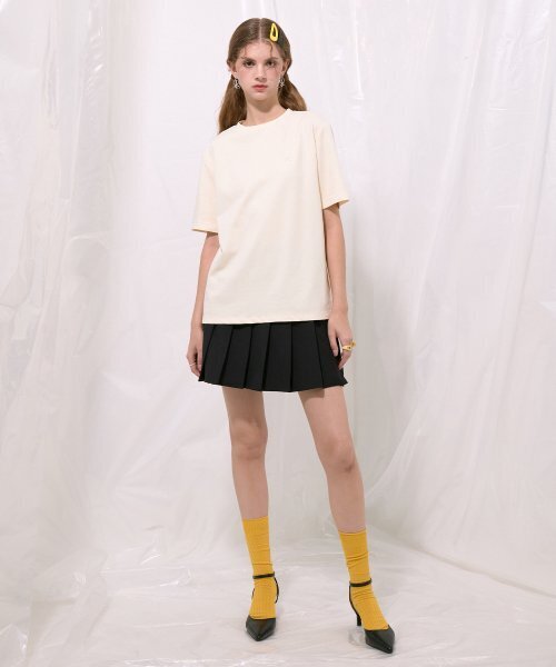 SALT AND CHOCOLATE(ソルトアンドチョコレート)の「SACロゴオーバーサイズシルケットTシャツクリーム4W2231202(Tシャツ/カットソー・レディース・その他・SMALL/MEDIUM)」の2枚目の写真