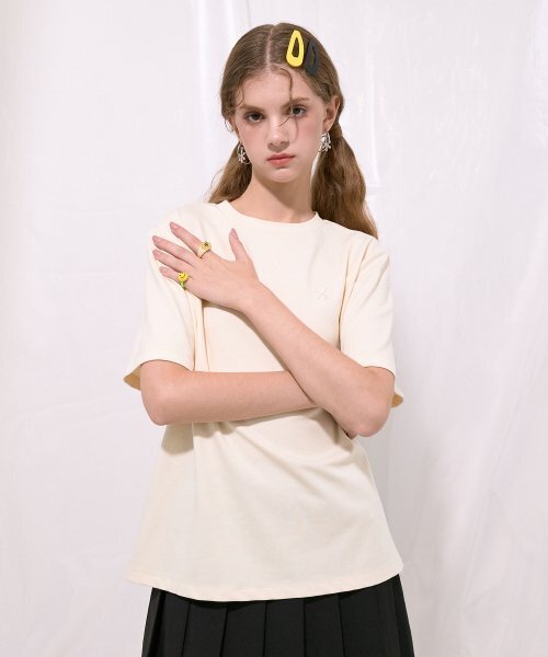 SALT AND CHOCOLATE(ソルトアンドチョコレート)の「SACロゴオーバーサイズシルケットTシャツクリーム4W2231202(Tシャツ/カットソー・レディース・その他・SMALL/MEDIUM)」の3枚目の写真