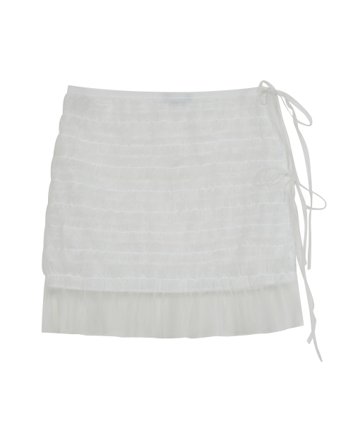 TYPESERVICE（タイプサービス）の「Feathered Mesh Layered Skirt [White]（スカート・レディース・その他・FREE）」の2枚目の写真