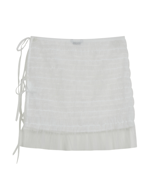 TYPESERVICE（タイプサービス）の「Feathered Mesh Layered Skirt [White]（スカート・レディース・その他・FREE）」の3枚目の写真